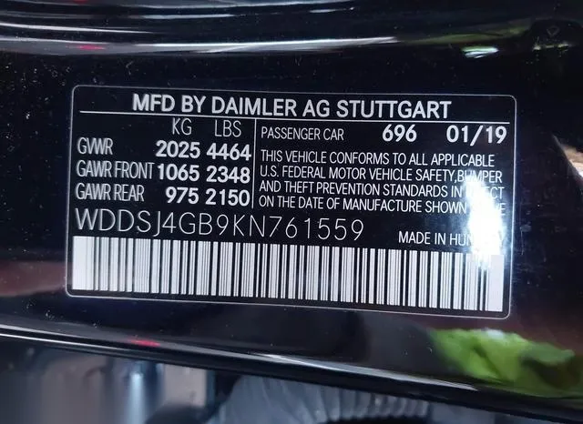 WDDSJ4GB9KN761559 2019 2019 Mercedes-Benz CLA 250- 4Matic 9