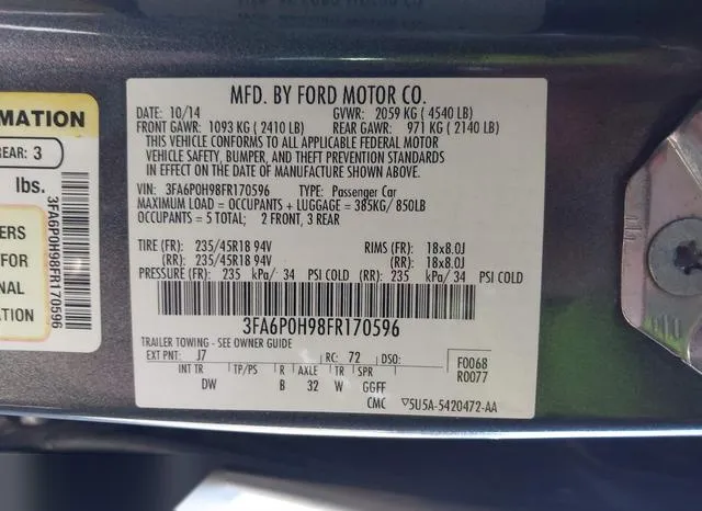 3FA6P0H98FR170596 2015 2015 Ford Fusion- SE 9