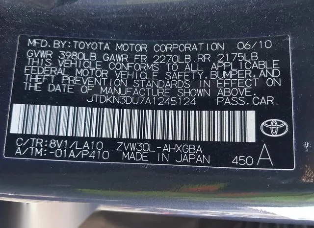 JTDKN3DU7A1245124 2010 2010 Toyota Prius- IV 9