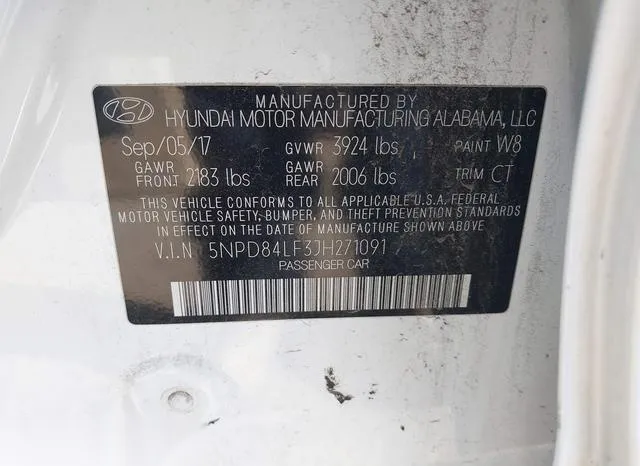 5NPD84LF3JH271091 2018 2018 Hyundai Elantra- Sel 9