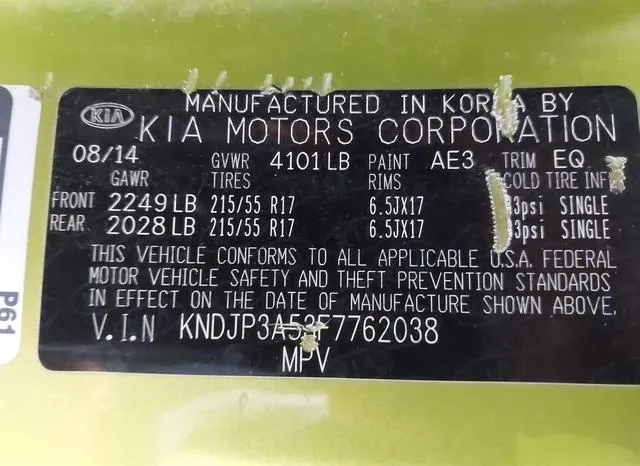 KNDJP3A53F7762038 2015 2015 KIA Soul- - 9