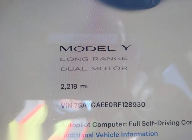 7SAYGAEE0RF128930 2024 2024 Tesla Model Y- Long Range Dual 7