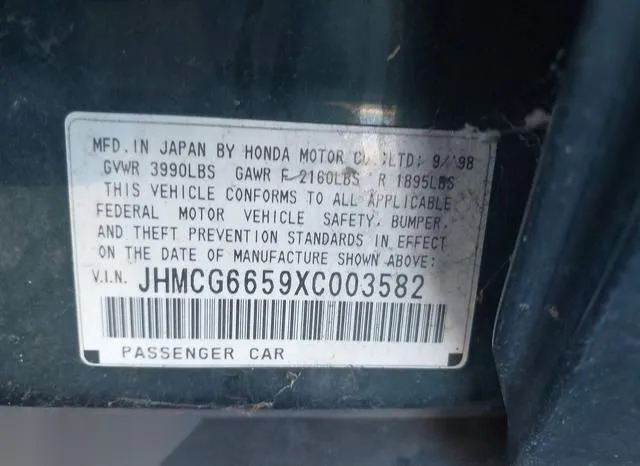 JHMCG6659XC003582 1999 1999 Honda Accord- LX 9