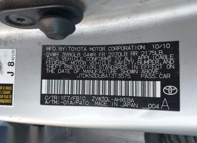 JTDKN3DU8A1313575 2010 2010 Toyota Prius- II 9