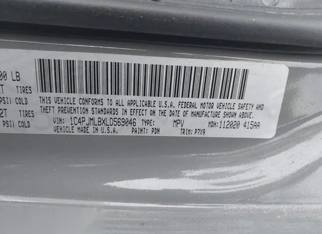 1C4PJMLBXLD569046 2020 2020 Jeep Cherokee- Latitude Plus 4X4 9