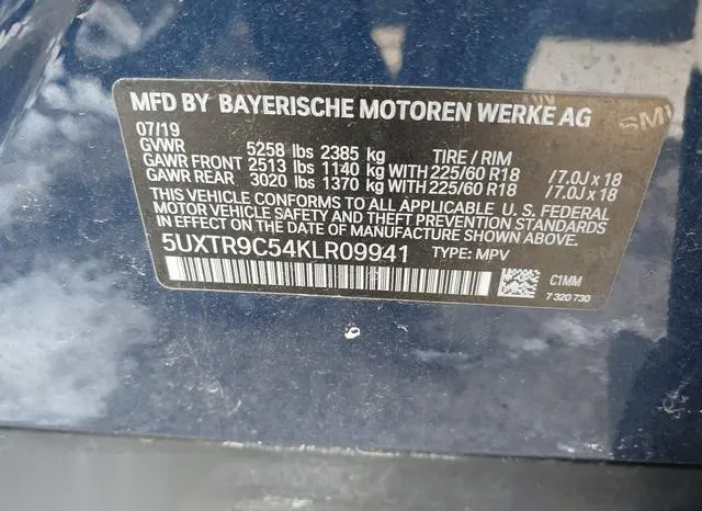 5UXTR9C54KLR09941 2019 2019 BMW X3- Xdrive30I 9