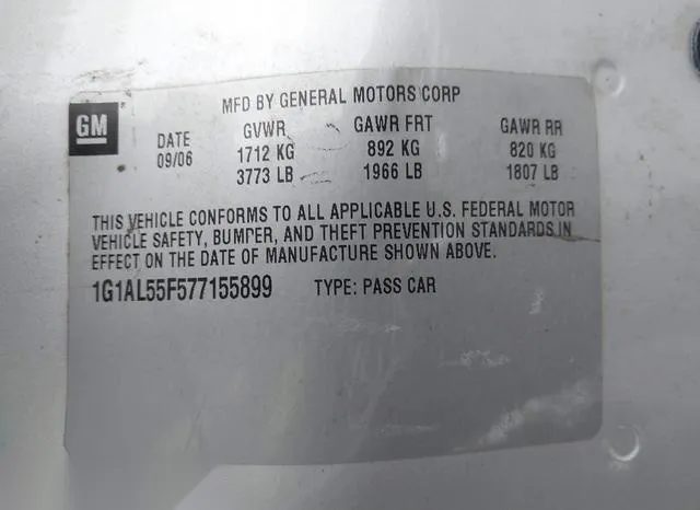 1G1AL55F577155899 2007 2007 Chevrolet Cobalt- LT 9