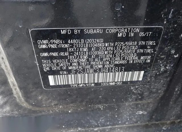 JF2SJAWC3JH414813 2018 2018 Subaru Forester- 2-5I Touring 9