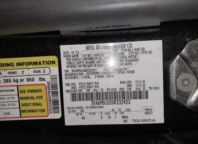 3FA6P0LU2DR232423 2013 2013 Ford Fusion- Hybrid SE 9