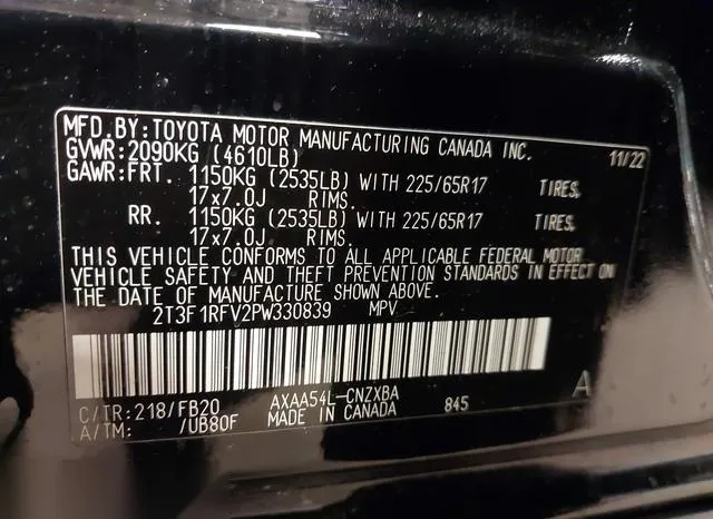 2T3F1RFV2PW330839 2023 2023 Toyota RAV4- LE 9