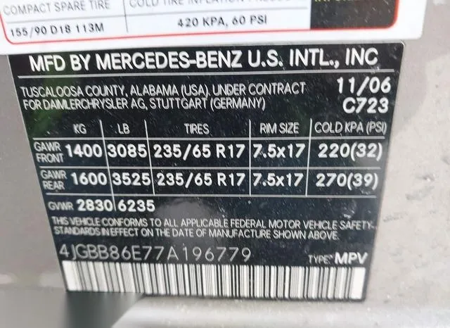 4JGBB86E77A196779 2007 2007 Mercedes-Benz ML 350- 4Matic 9