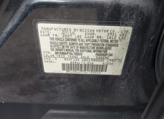 3N1AB6AP7AL720223 2010 2010 Nissan Sentra- 2-0SR 9