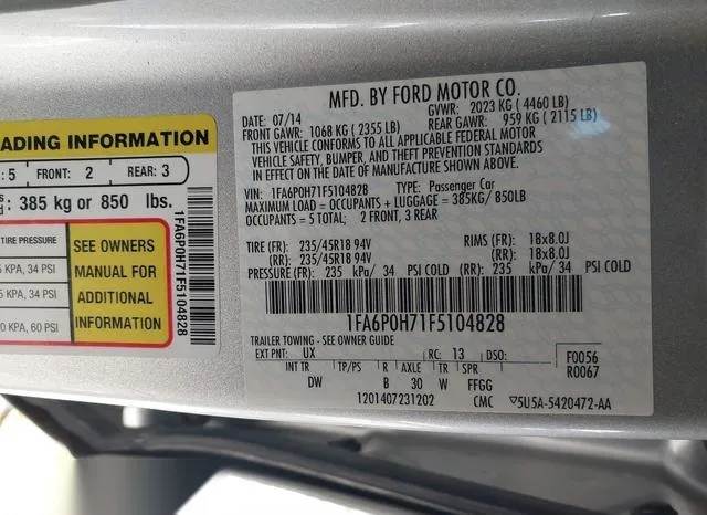 1FA6P0H71F5104828 2015 2015 Ford Fusion- SE 9