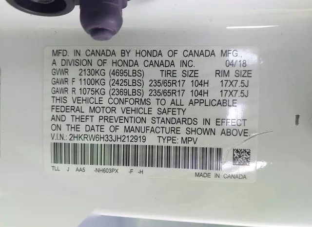 2HKRW6H33JH212919 2018 2018 Honda CR-V- LX 9