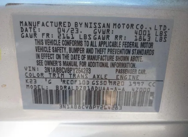 3N1AB8CV8PY264283 2023 2023 Nissan Sentra- Sv Xtronic Cvt 9