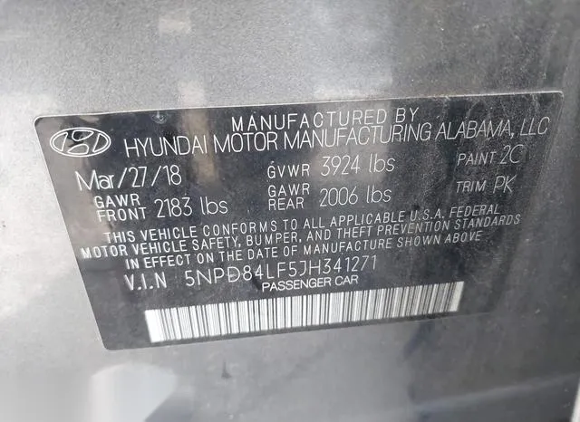 5NPD84LF5JH341271 2018 2018 Hyundai Elantra- Sel 9