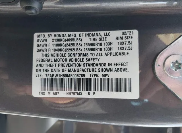 7FARW1H50ME006789 2021 2021 Honda CR-V- 2Wd Ex 9