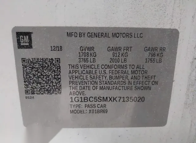 1G1BC5SMXK7135020 2019 2019 Chevrolet Cruze- LS 9