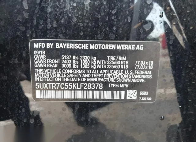 5UXTR7C55KLF28378 2019 2019 BMW X3- Sdrive30I 9