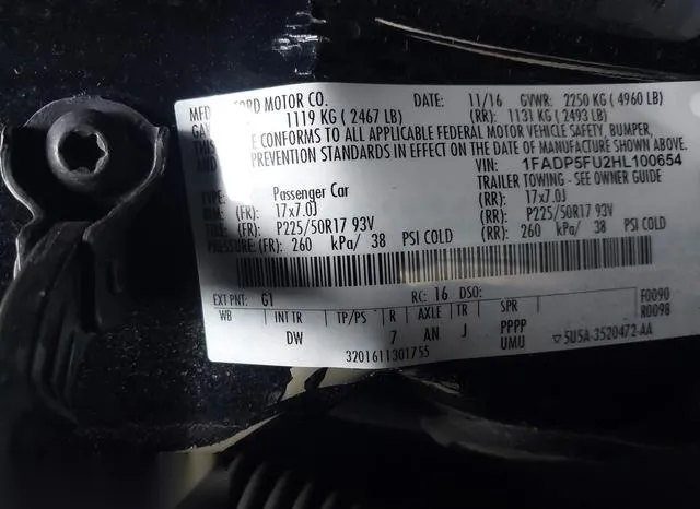 1FADP5FU2HL100654 2017 2017 Ford C-Max- Energi Titanium 9