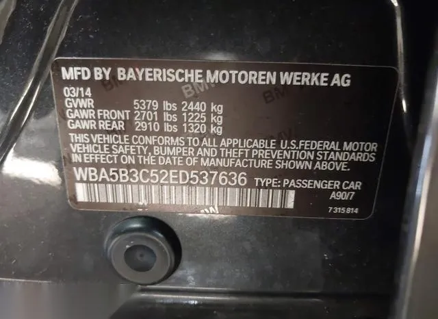 WBA5B3C52ED537636 2014 2014 BMW 5 Series- 535I Xdrive 9