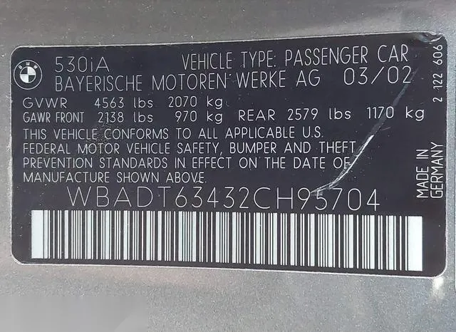 WBADT63432CH95704 2002 2002 BMW 5 Series- 530IA 9