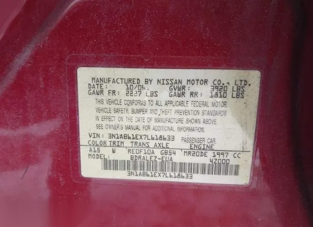 3N1AB61EX7L618633 2007 2007 Nissan Sentra- 2-0S 9