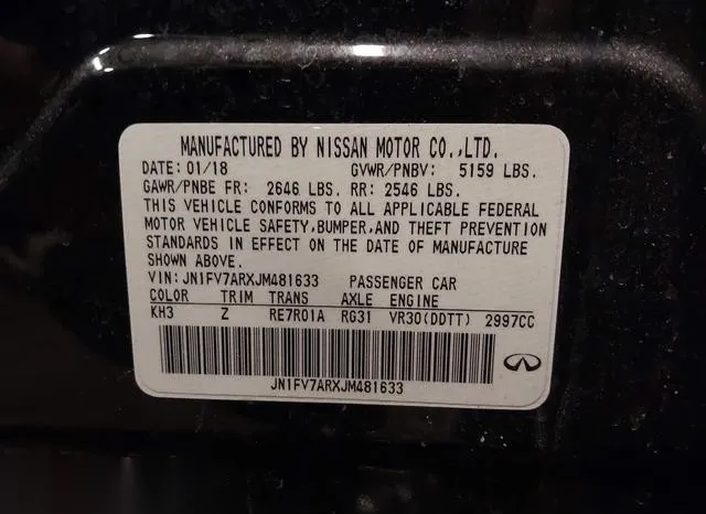 JN1FV7ARXJM481633 2018 2018 Infiniti Q50- 3-0T Red Sport 400 9