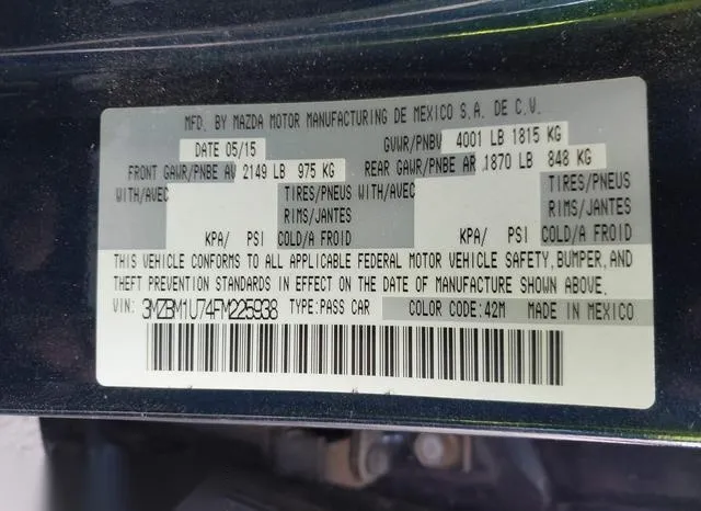 3MZBM1U74FM225938 2015 2015 Mazda 3- I Sport 9