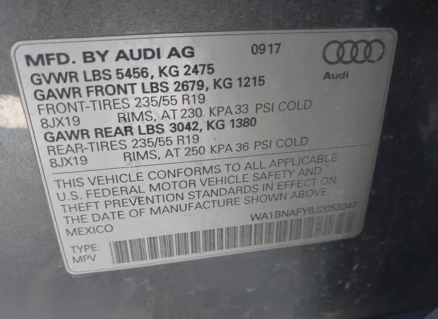 WA1BNAFY8J2053347 2018 2018 Audi Q5- 2-0T Premium/2-0T Tech 9