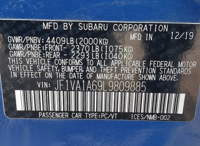 JF1VA1A69L9809885 2020 2020 Subaru WRX 9