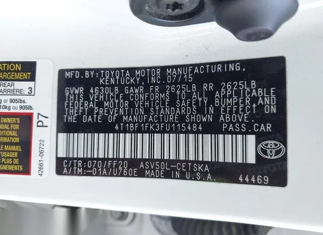 4T1BF1FK3FU115484 2015 2015 Toyota Camry- SE 9