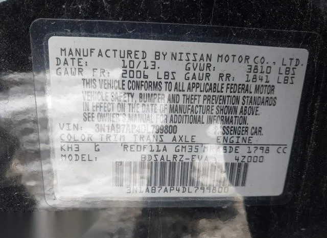 3N1AB7AP4DL799800 2013 2013 Nissan Sentra- SR 9