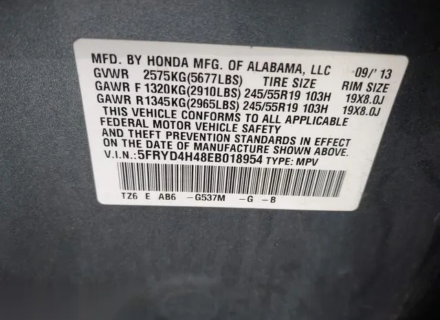 5FRYD4H48EB018954 2014 2014 Acura MDX- Technology Package 9