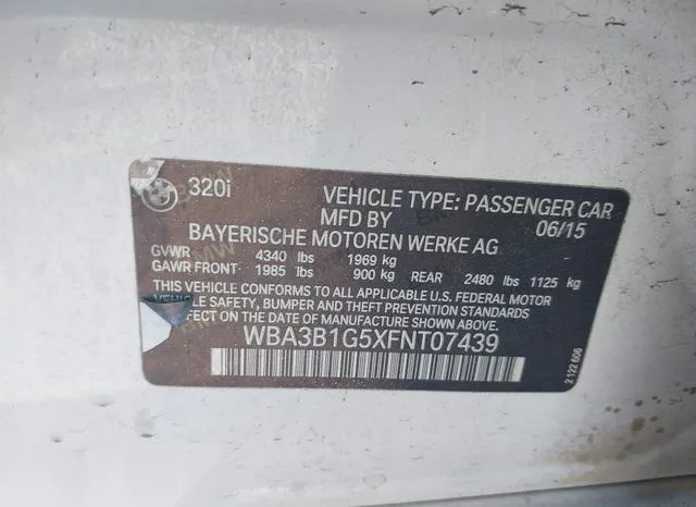 WBA3B1G5XFNT07439 2015 2015 BMW 3 Series- 320I 9