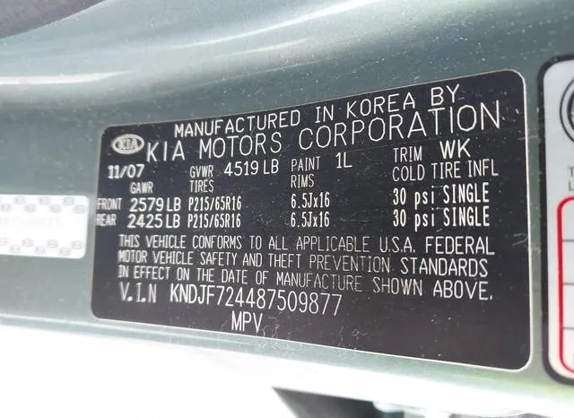 KNDJF724487509877 2008 2008 KIA Sportage- LX 9