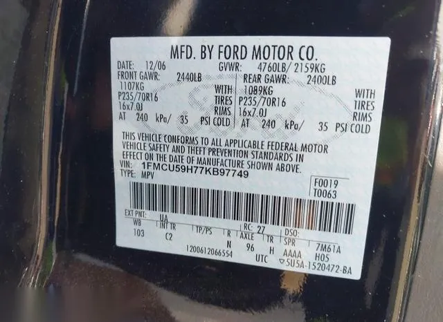 1FMCU59H77KB97749 2007 2007 Ford Escape Hybrid- Hev 9