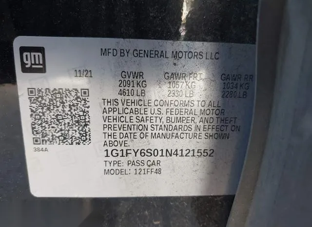 1G1FY6S01N4121552 2022 2022 Chevrolet Bolt Euv- Fwd Lt 9