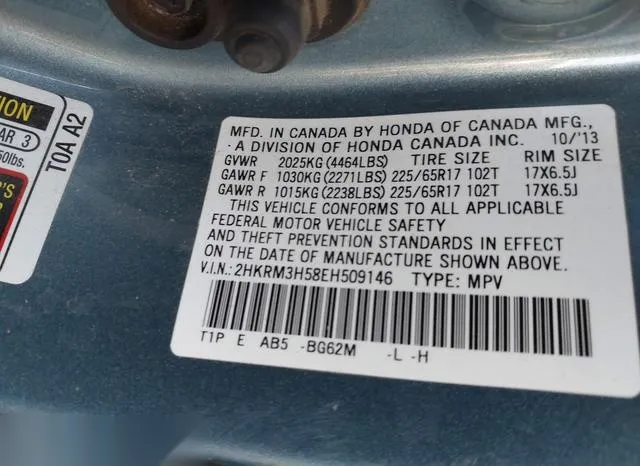 2HKRM3H58EH509146 2014 2014 Honda CR-V- EX 9