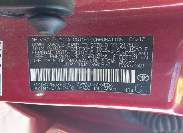 JTDKN3DU4D5662679 2013 2013 Toyota Prius- Three 9