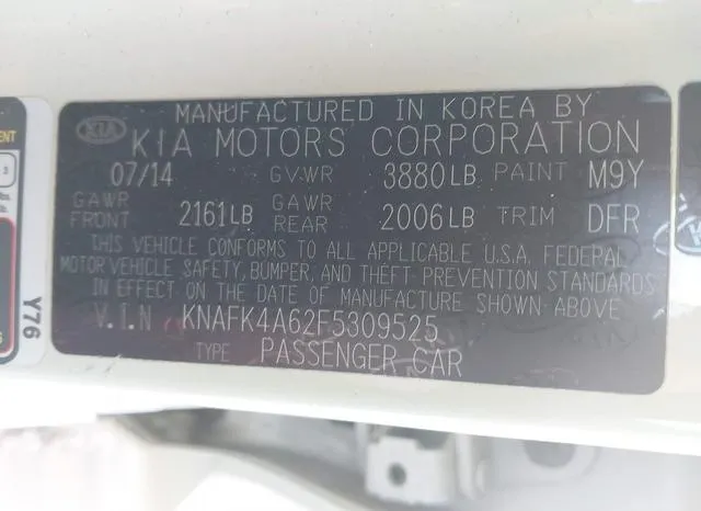 KNAFK4A62F5309525 2015 2015 KIA Forte- LX 9