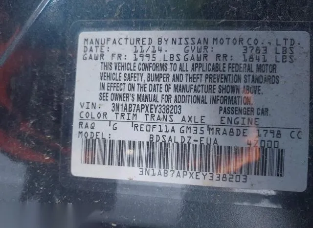 3N1AB7APXEY338203 2014 2014 Nissan Sentra- SV 9