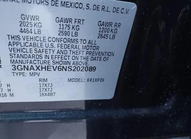 3GNAXHEV6NS202089 2022 2022 Chevrolet Equinox- Fwd Ls 9