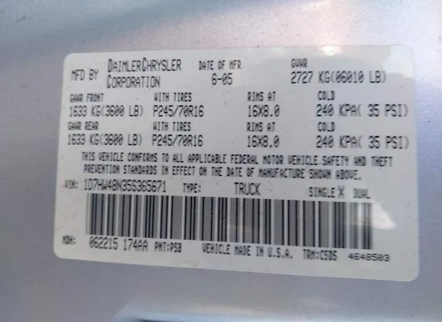 1D7HW48N35S365671 2005 2005 Dodge Dakota- Slt 9