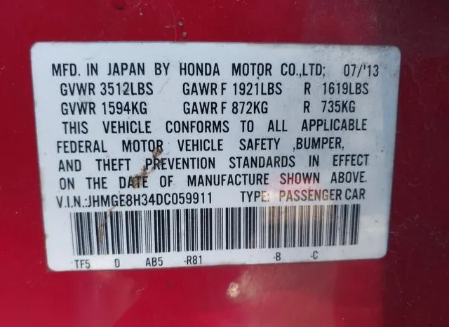 JHMGE8H34DC059911 2013 2013 Honda Fit 9