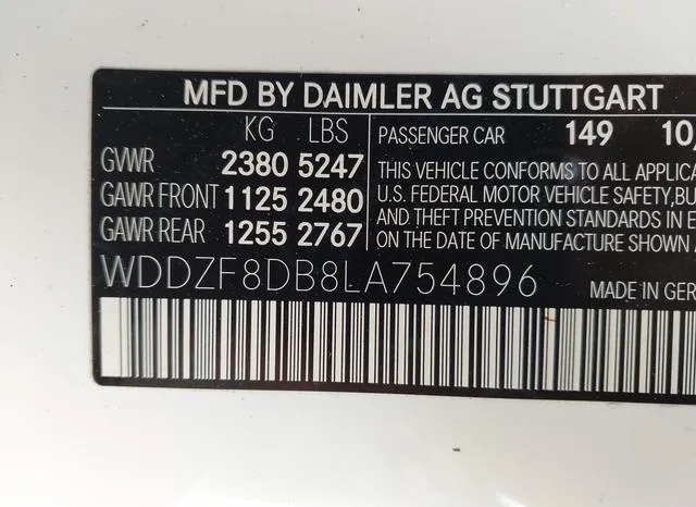 WDDZF8DB8LA754896 2020 2020 Mercedes-Benz E 350 9