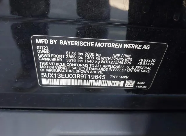 5UX13EU03R9T19645 2024 2024 BMW X5- Sdrive40I 9