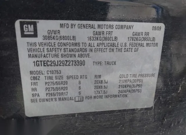 1GTEC29J29Z273390 2009 2009 GMC Sierra- 1500 Sle 9