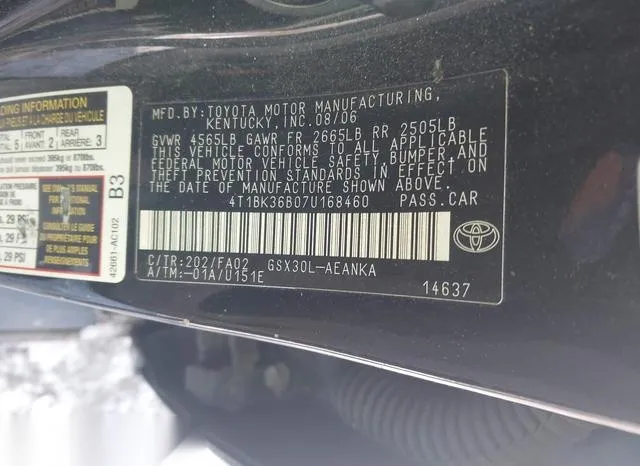 4T1BK36B07U168460 2007 2007 Toyota Avalon- XL 9