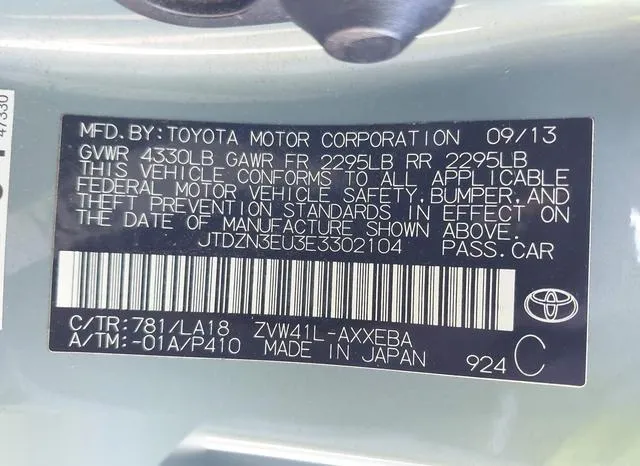 JTDZN3EU3E3302104 2014 2014 Toyota Prius- V Five 9